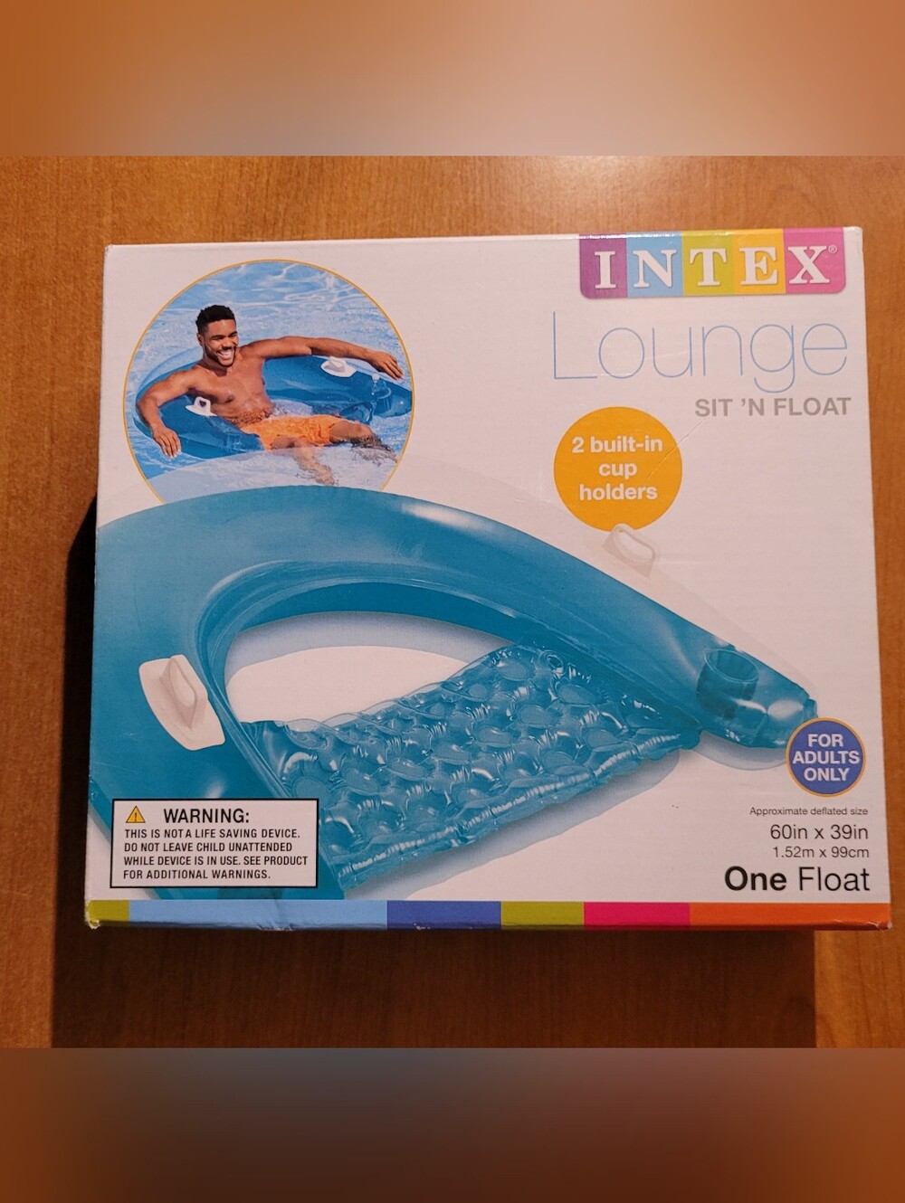 Intex Blue Lounge Sit 'N Float Inflatable Pool Lounger New
